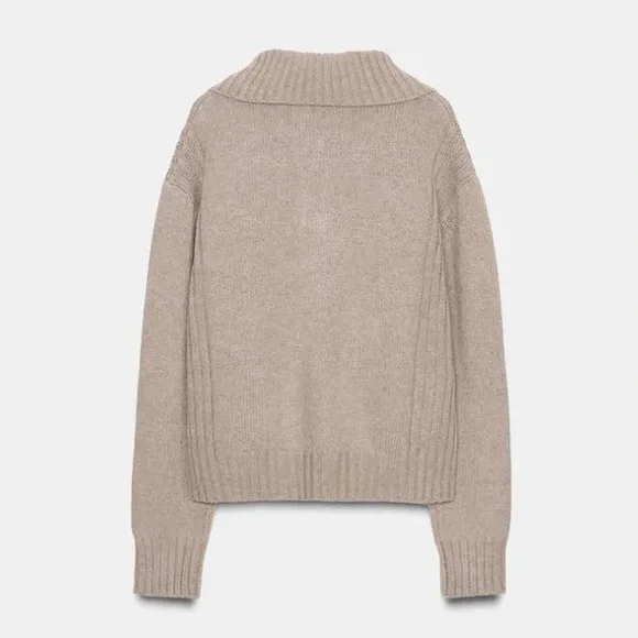 ZARA RIB TRIM CARDIGAN - Picture 4 of 9